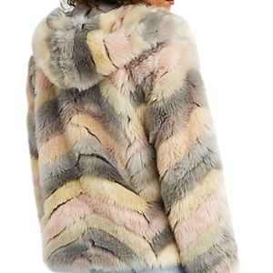 Multicolor Fluffy Coat | Charlotte Russe Jacket
